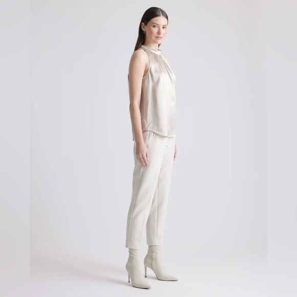 NWT Quince 100% Washable Silk Halter Top Champagne Sz S - Picture 4 of 8